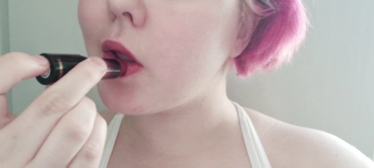 Red lipstick upclose